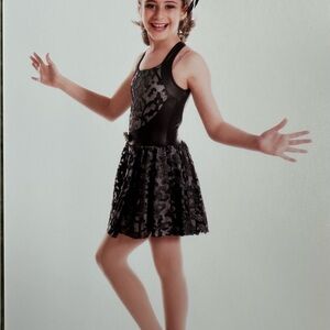 A WISH COME TRUE Size Immediate Child Black Lace Dance Dress